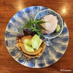 千陽 - 朝獲れ天然物の海鞘と糠塚きゅうりと幸神目抜の造り