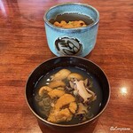 千陽 - キタムラサキ海胆のうに丼と生海胆と鮑のいちご煮