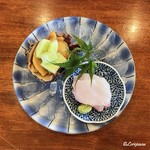 千陽 - 朝獲れ天然物の海鞘と糠塚きゅうりと幸神目抜の造り