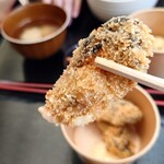 海の駅しおさい市場 - 牡蠣フライ  めっちゃジューシー(๑´ڡ`๑)