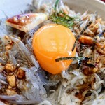 海の駅しおさい市場 - わさび醤油掛けた(^ ^)