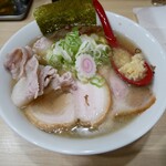 自家製麺 麺や 六等星 - 塩らーめん1,100円＋ちょっとした肉200円