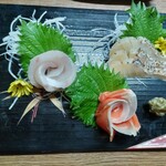 味の蔵どんつく - 刺身盛り合わせ（三点盛り）