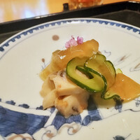 じき 宮ざわ - 鮑と水茄子と胡瓜