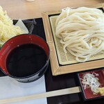温井製麺 うどん処 ぬくい - もりうどん_大盛り_天ぷら(2024.08)