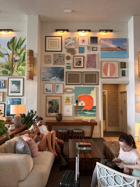 油絵 マミ ハワイのハウツリーラナイCafeで レストラン ハワイ