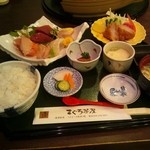 Maguro Chaya - 茶屋定食（1575円）。煮魚の代わりにまぐろカツにしました。