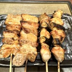 ちょいのみてい - 豚バラ（@200円×2），ねぎま（@150円×2）