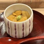 鮨 大門 - ウニの乗った茶碗蒸し