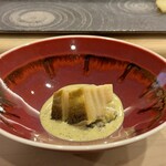 鮨 大門 - 鮑、肝のスープ