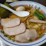とら食堂 - 焼豚ワンタン麺大盛　煮玉子追加