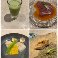 鮨 にっこ - おまかせ１２０００円。◇枝豆すり流し◯カツオ叩き
                    △鱧焼き浸し◯甘鯛若狭焼。鱧の骨切りが雑過ぎました。鰹は鮮度良く、とても良かったです。