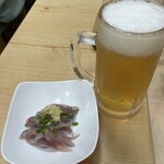 大鮨 - 生ビール＋鯵たたき