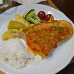 キッチン ブルー グローブ - ご飯が乗せられます