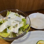 キッチン ブルー グローブ - サラダ、おしんのアップ