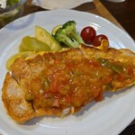 キッチン ブルー グローブ - 豚ロースピカタのアップ、大きいです！、いたもありがとう！！