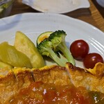 キッチン ブルー グローブ - 備え付け野菜のアップ