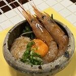 居酒屋 都 - 赤海老とホタテのユッケ