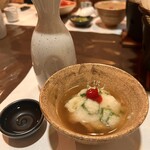 多満喜 - 煮物は鱧と焼き茄子オクラとろろ