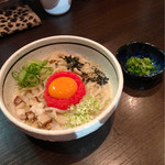 濃厚担々麺はなび - 明太クリームには､刻み大葉付き｡途中で変化球です