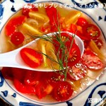 真 卓朗商店 - 【限定】冷やしプレミアムトマトらぁ麺（トリュフオイル付き）　1300円