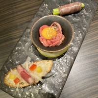 niku no OTO - 前菜盛り合わせ　タンのユッケ