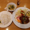 ハラナ - 令和6年8月
日替わりランチ 税込900円
ボロニア風チキンカツレツ、ハムエッグ、スパゲッティサラダ、小鉢、ライス、スープ