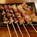 やきとり 幸千 - 料理写真:ズリ110円✕3、豚バラ110円✕3