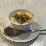 NALA - 前菜➀鮑の薪焼とトウモロコシのフラン