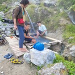 白馬鑓温泉小屋 - 足湯もある