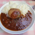 白馬鑓温泉小屋 - 夕食のハンバーグハヤシ