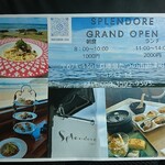 splendore - オープンチラシ SPLENDORE GRAND OPEN 朝食 8:00～10:00 1000円・ランチ 11:00～14:00 2000円