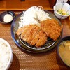 ごはん処 かつ庵 - 鯵フライとロースかつ定食990円税込
