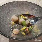 プチレストラン ブーケ・ド・フランス - ブリュノワーズ状にカットされたアワビ