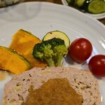 キッチン ブルー グローブ - 備え付け野菜のアップ