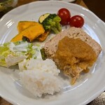 キッチン ブルー グローブ - ご飯を乗せたワンプレート