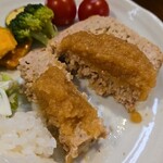 キッチン ブルー グローブ - 再びテリーヌをカット