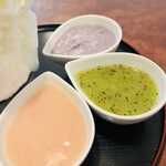 こひる庵 - 色あざやか〜！今日は桃みつあるとふんで早めの来店！