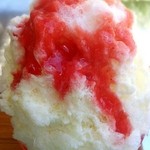 埜庵 - Ｗいちご  970円。
                                氷の中にまた、苺とゼリーが入ってる。