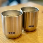 Ramen FeeL - お水はTHERMOSのカップです。