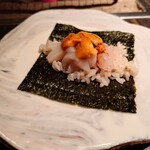 貝料理専門店 ゑぽっく - 生雲丹と生エビの手巻き寿司