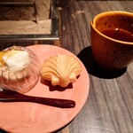 貝料理専門店 ゑぽっく - デザート　アイス最中とシャンパンのジュレ