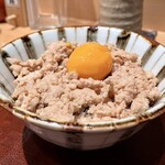 鳥匠 いし井 - 本日の〆 高坂鶏のそぼろ丼