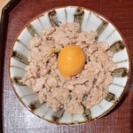 鳥匠 いし井 - 本日の〆 高坂鶏のそぼろ丼