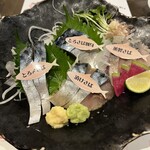 とろさば料理専門店 SABAR - とろさばお刺身４種盛合わせ@９８０円（事前予約）！