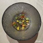 プチレストラン ブーケ・ド・フランス - あわびに蓴菜に胡瓜のヴィネーグル