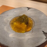 すし みむろ - カニ、マンゴー（熊本産）ダイダイのポン酢ジュレ