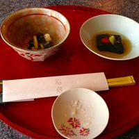 妙見石原荘 食菜石蔵 - 先付けと甘酒（飲んだ後）