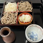 蕎麦まつも - 田舎そば、しら雪、星のそばの3種盛り