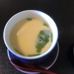 幸寿し - 茶碗蒸し　ミツバ　鶏肉　かまぼこ　椎茸in